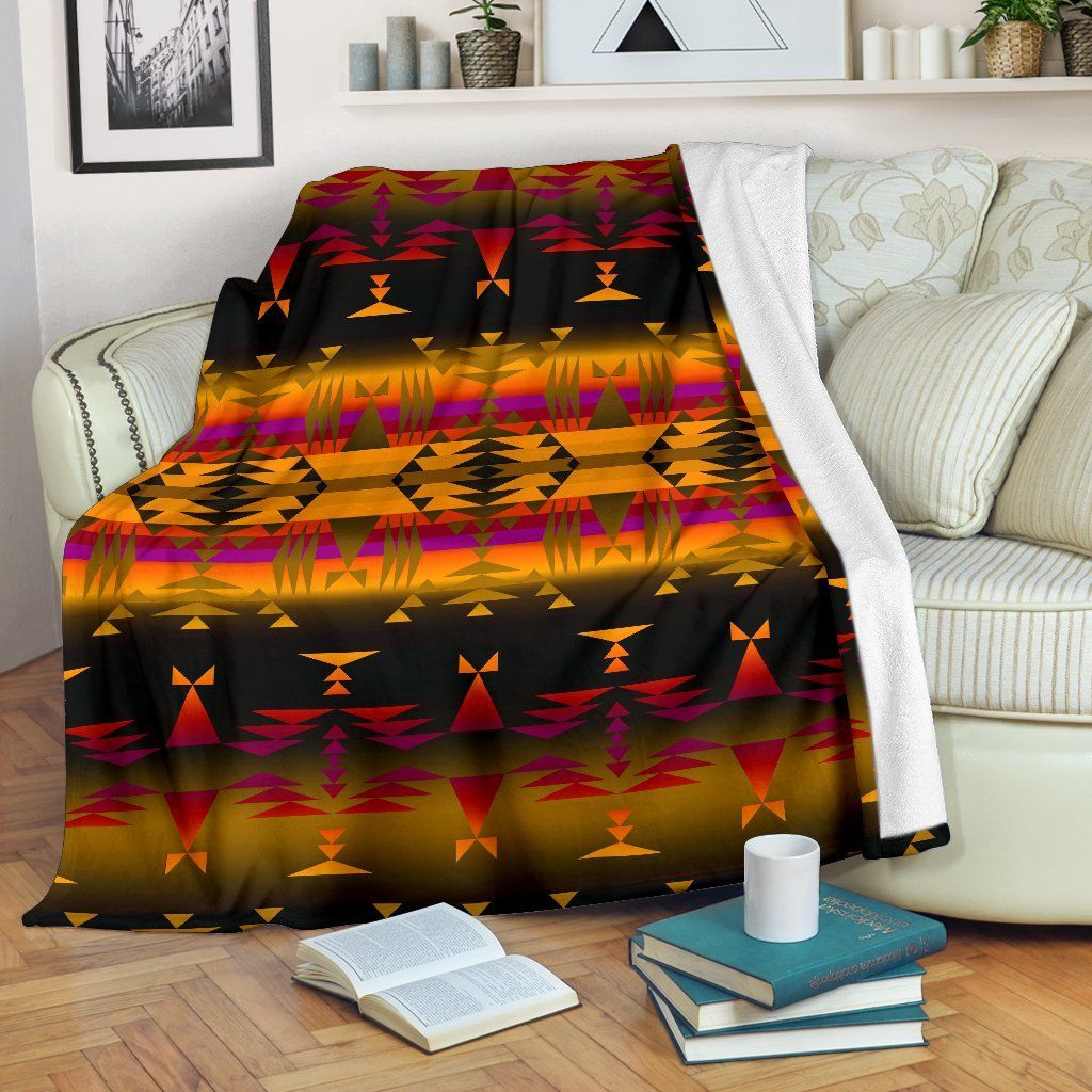 Native American Sherpa Fleece Blanket