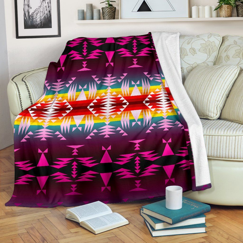 Native American Sherpa Fleece Blanket