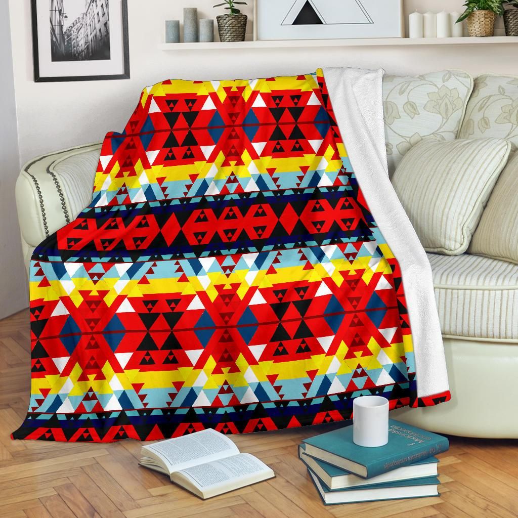 Native American Sherpa Fleece Blanket