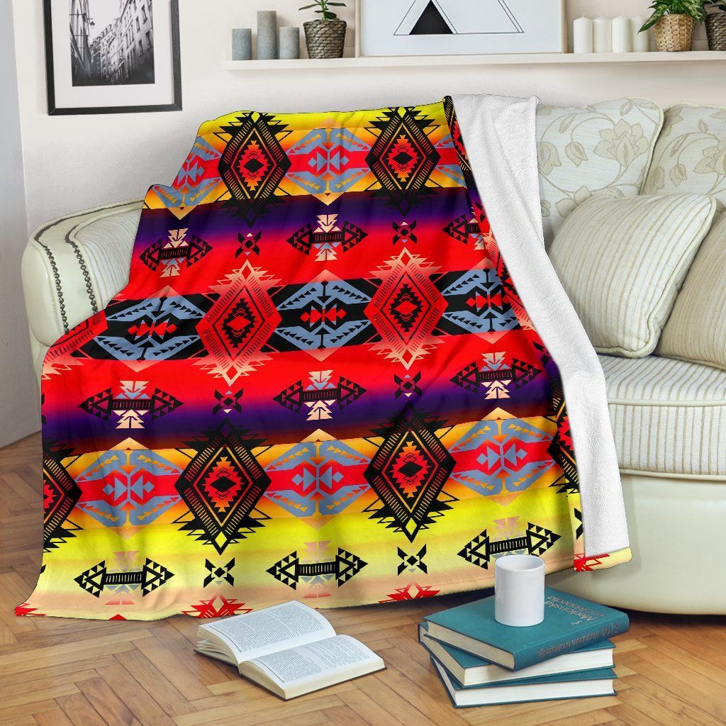 Native American Sherpa Fleece Blanket