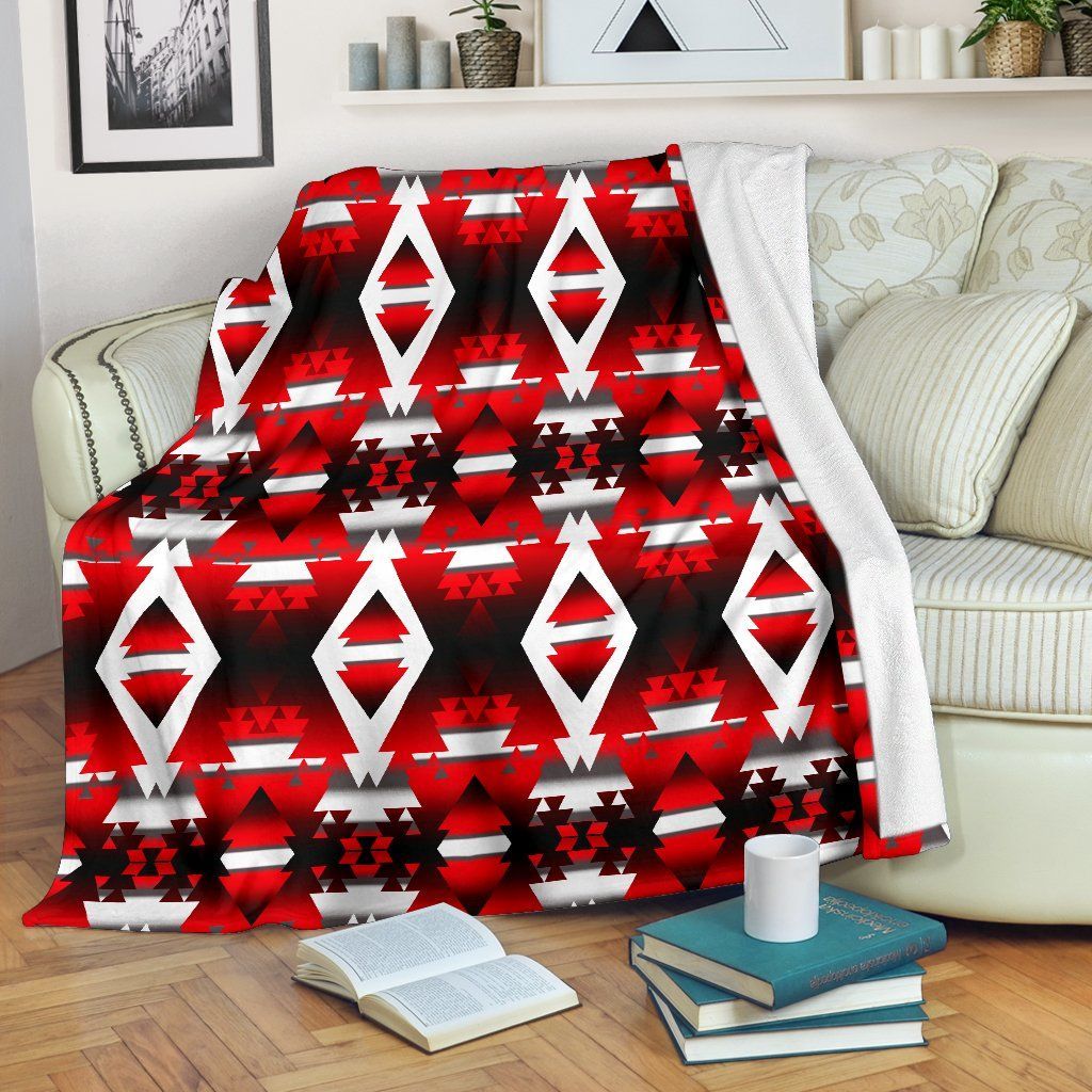 Native American Sherpa Fleece Blanket