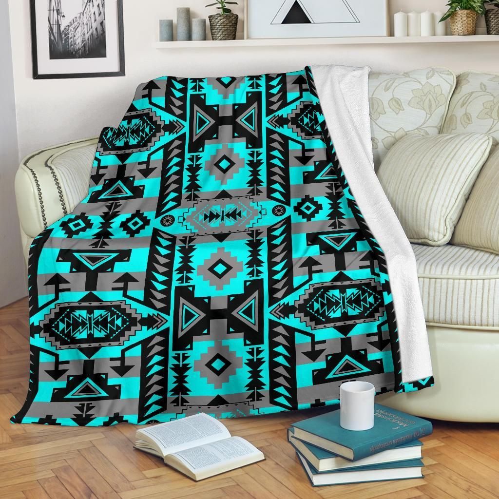 Native American Sherpa Fleece Blanket
