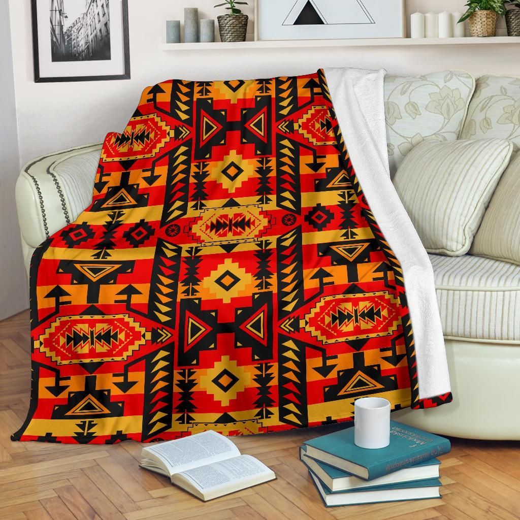 Native American Sherpa Fleece Blanket