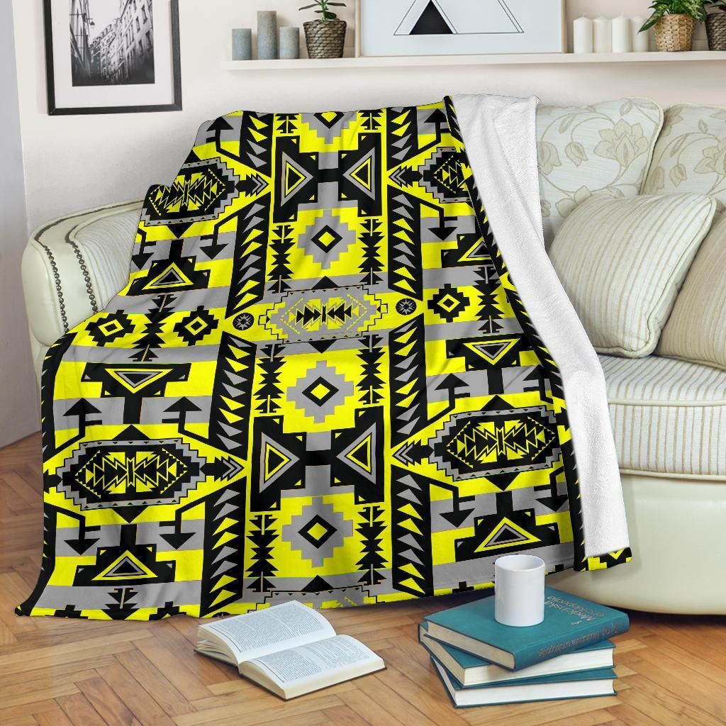 Native American Sherpa Fleece Blanket