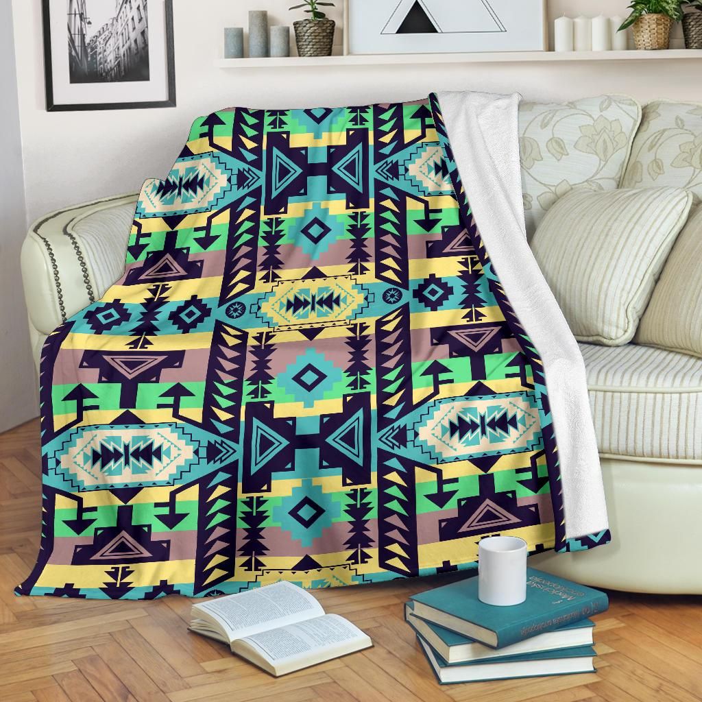 Native American Sherpa Fleece Blanket