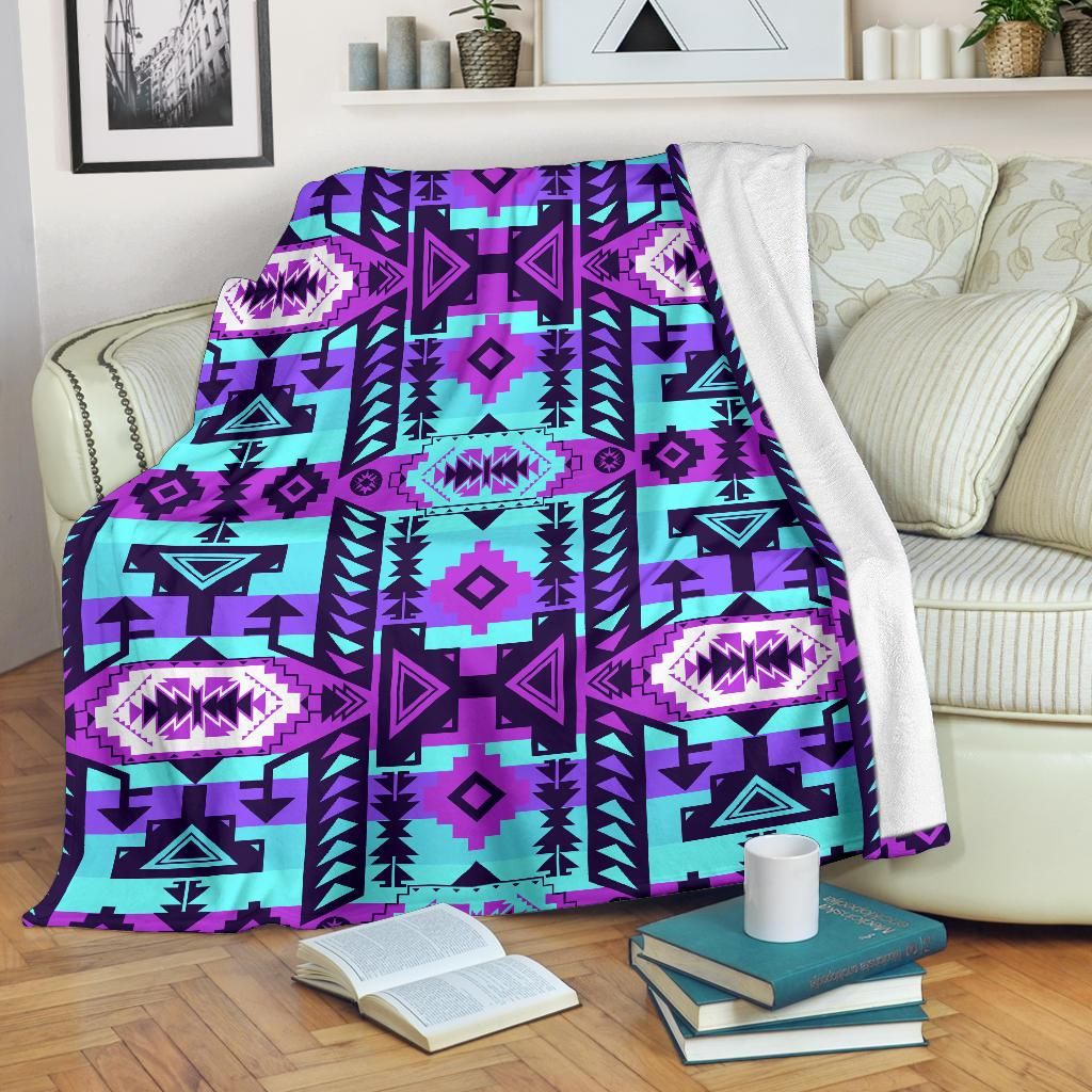 Native American Sherpa Fleece Blanket