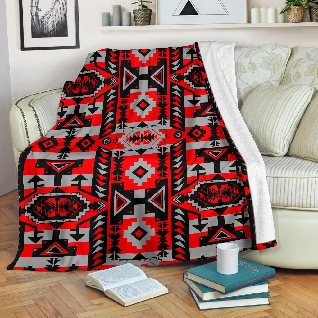 Native American Sherpa Fleece Blanket