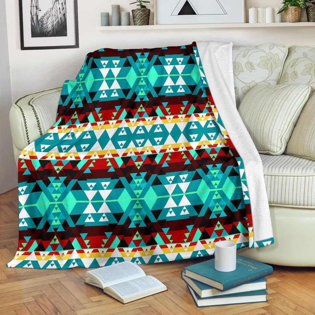 Native American Sherpa Fleece Blanket