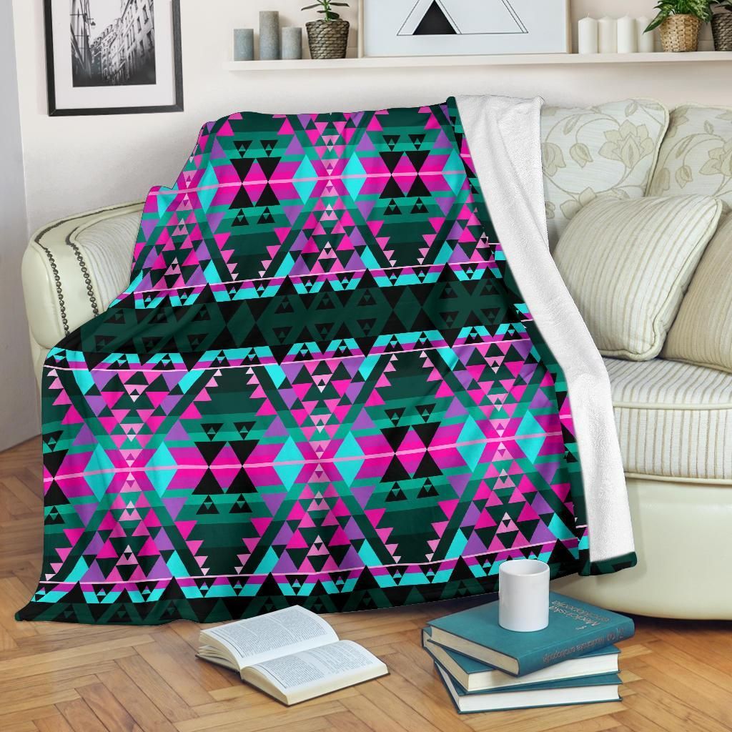 Native American Sherpa Fleece Blanket
