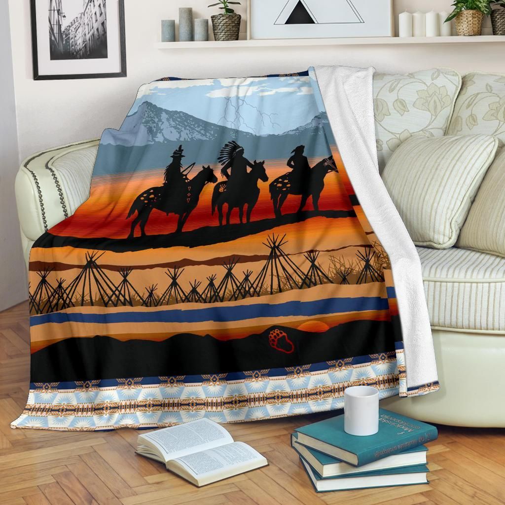 Native American Sherpa Fleece Blanket
