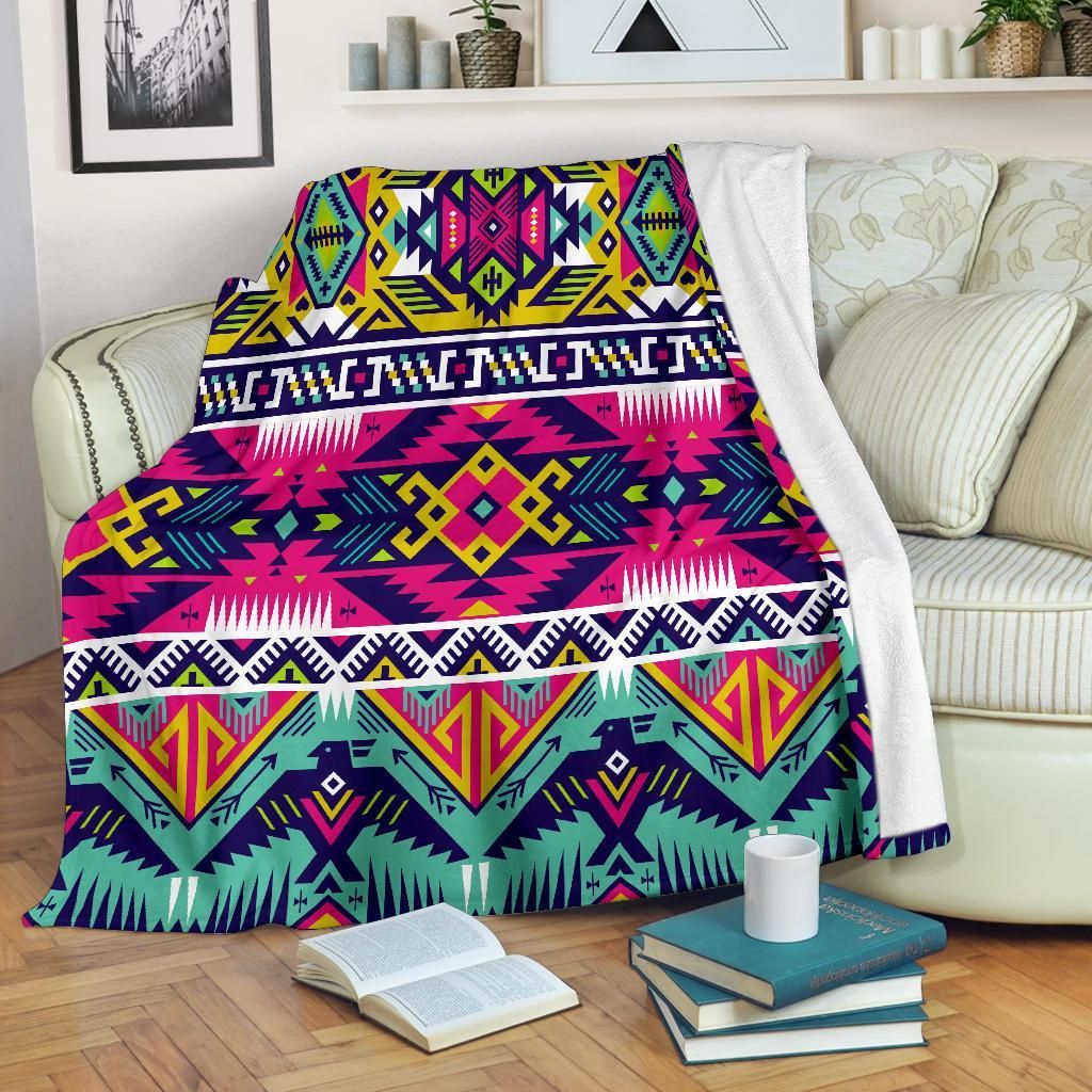 Native American Sherpa Fleece Blanket