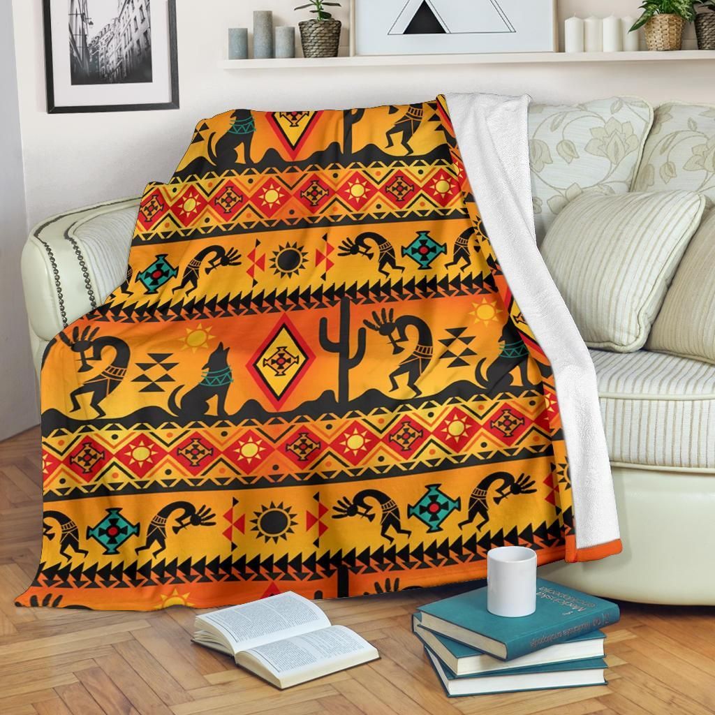 Native American Sherpa Fleece Blanket