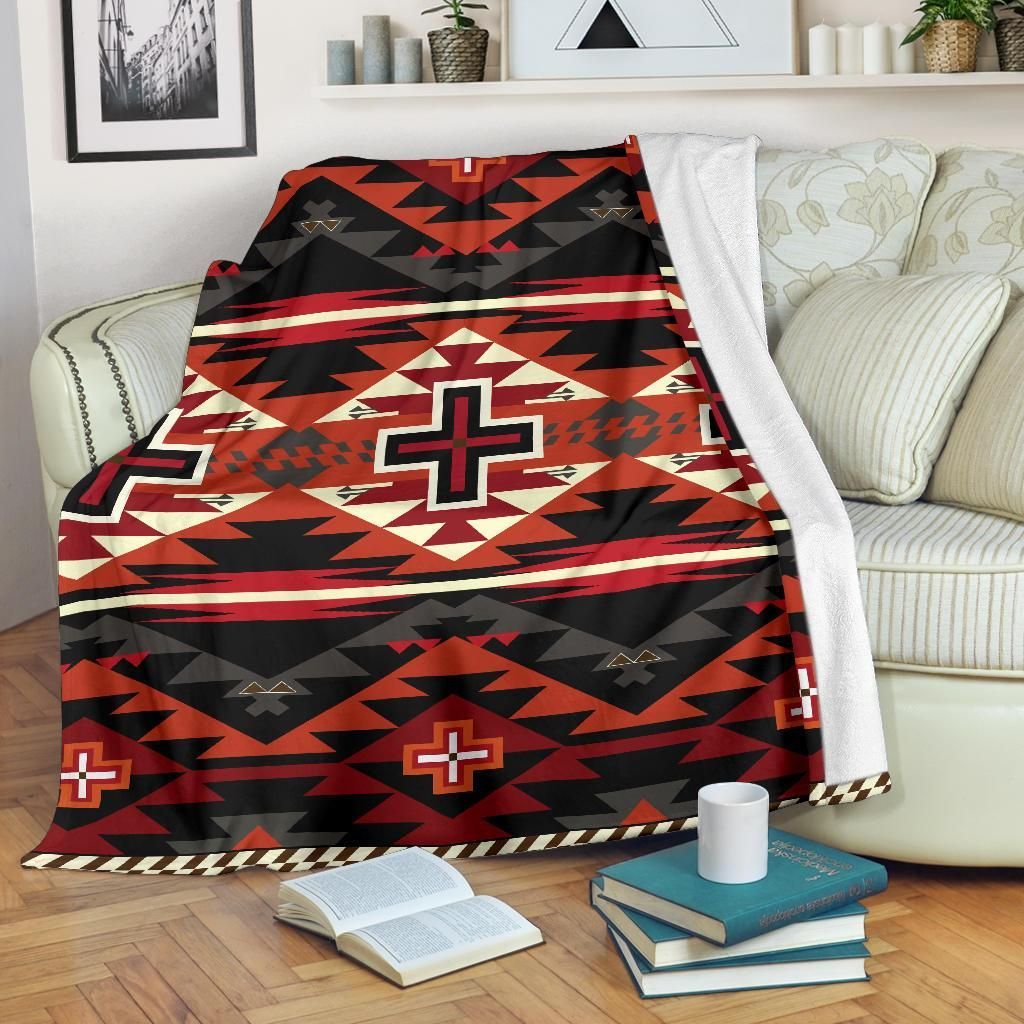 Native American Sherpa Fleece Blanket