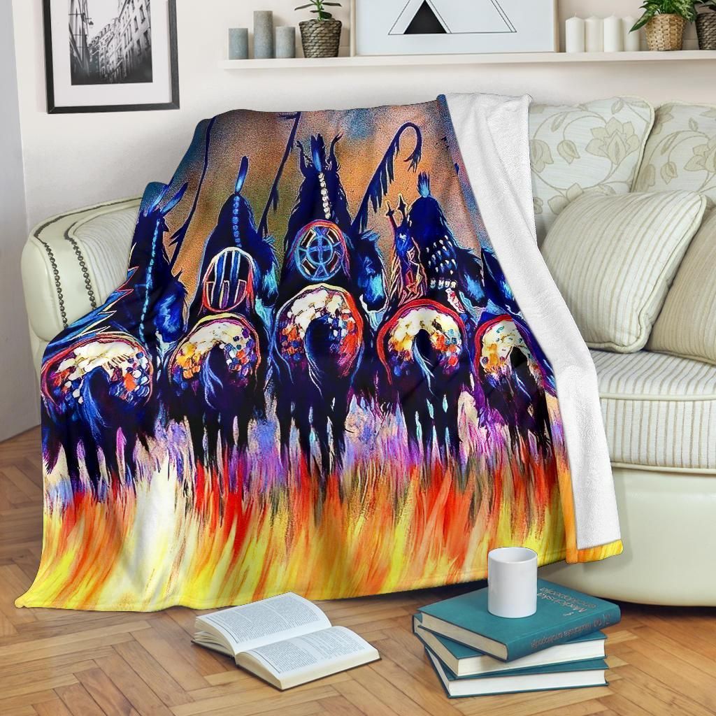 Native American Sherpa Fleece Blanket