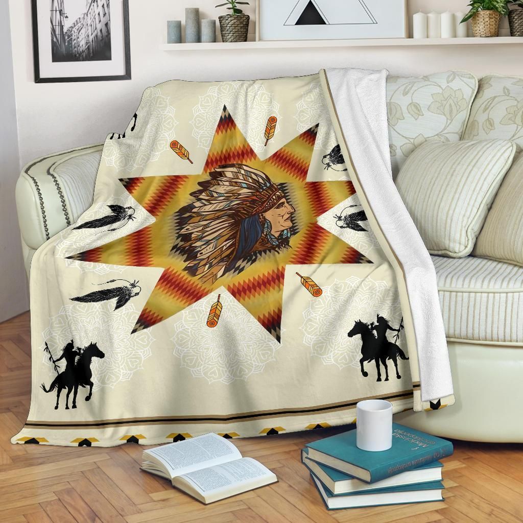 Native American Sherpa Fleece Blanket