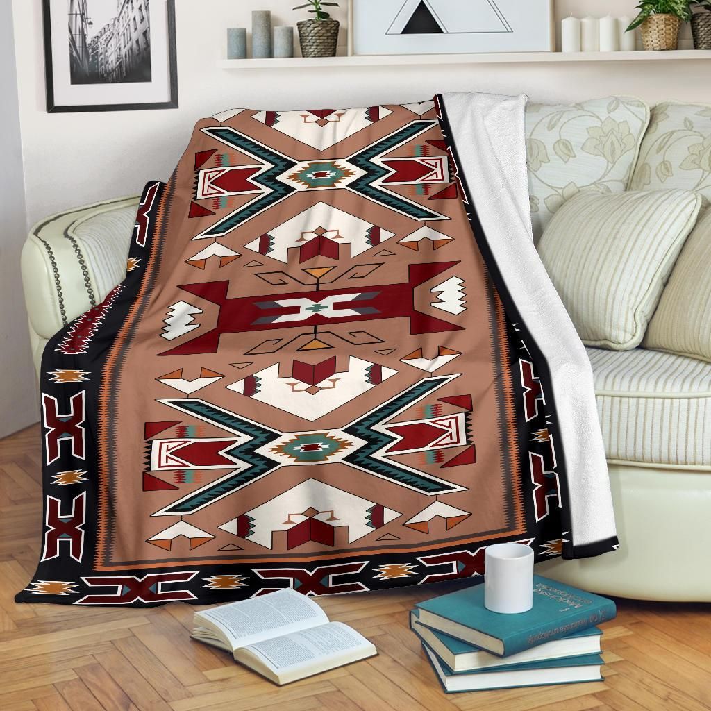 Native American Sherpa Fleece Blanket