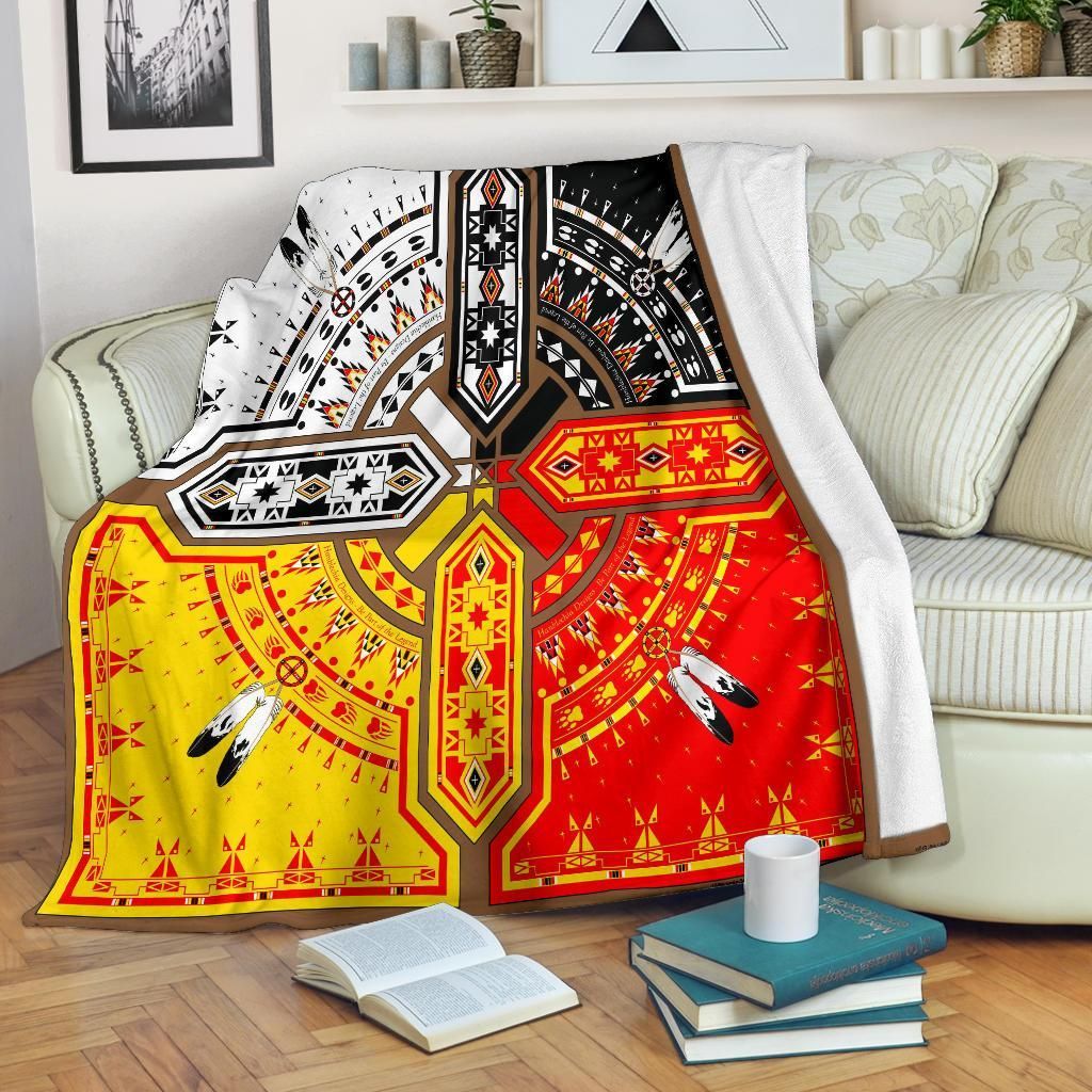 Native American Sherpa Fleece Blanket