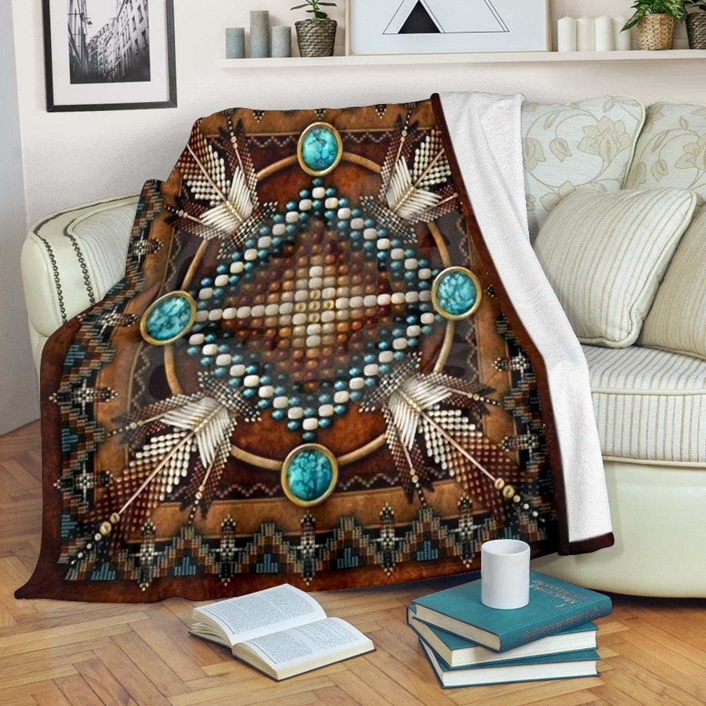 Native American Sherpa Fleece Blanket