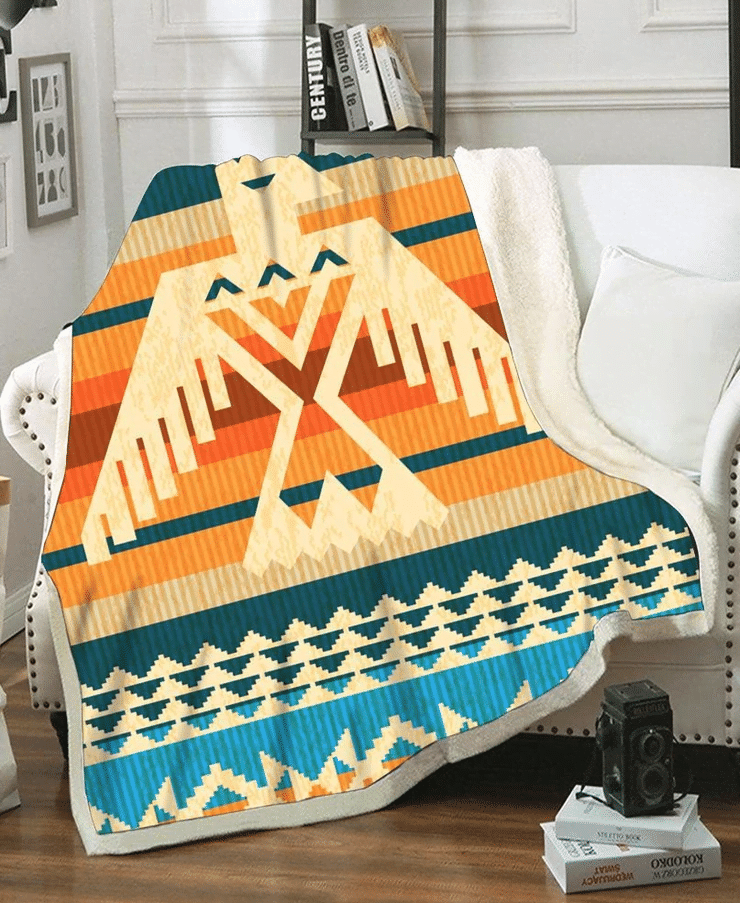 Native American Sherpa Fleece Blanket