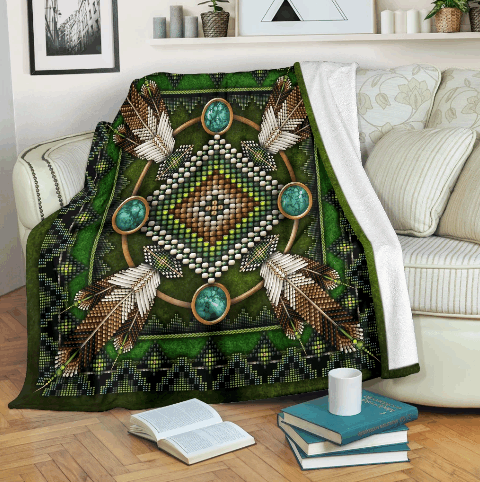 Native American Sherpa Fleece Blanket