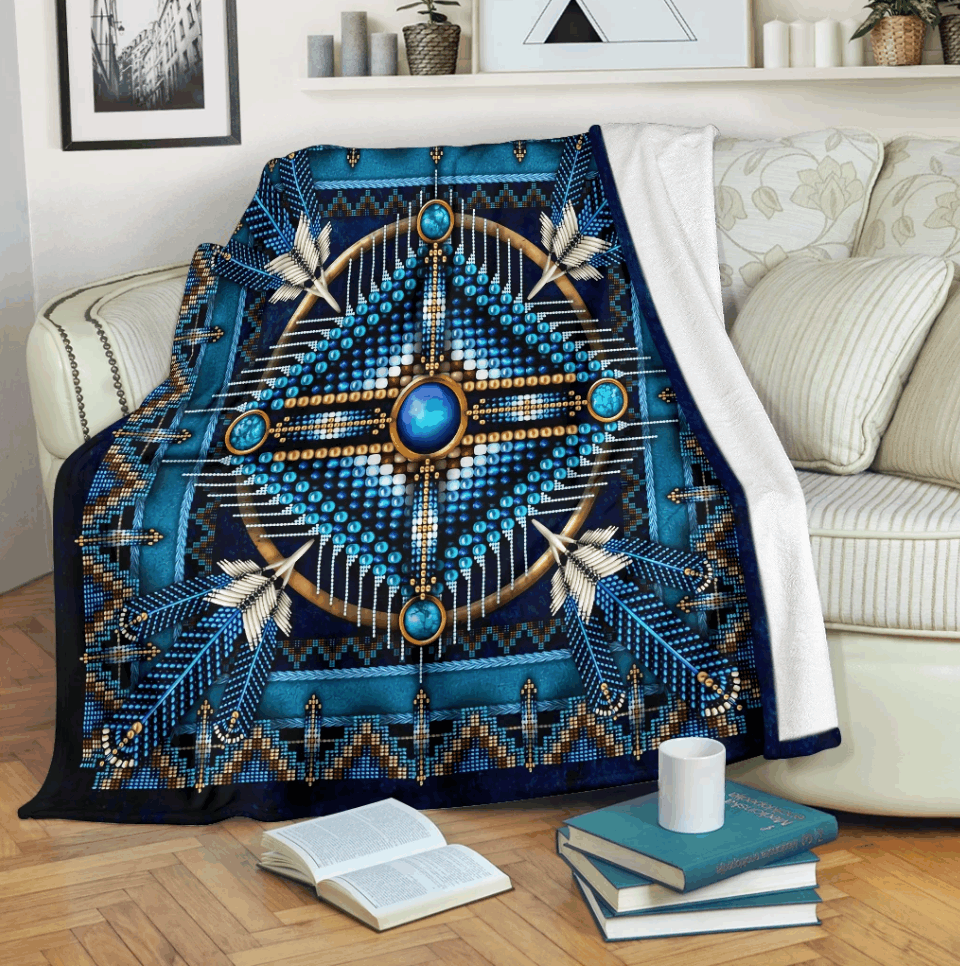 Native American Sherpa Fleece Blanket