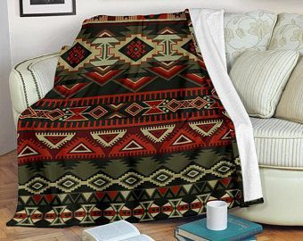 Native American Sherpa Fleece Blanket