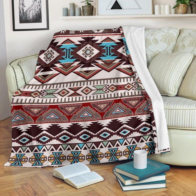 Native American Sherpa Fleece Blanket