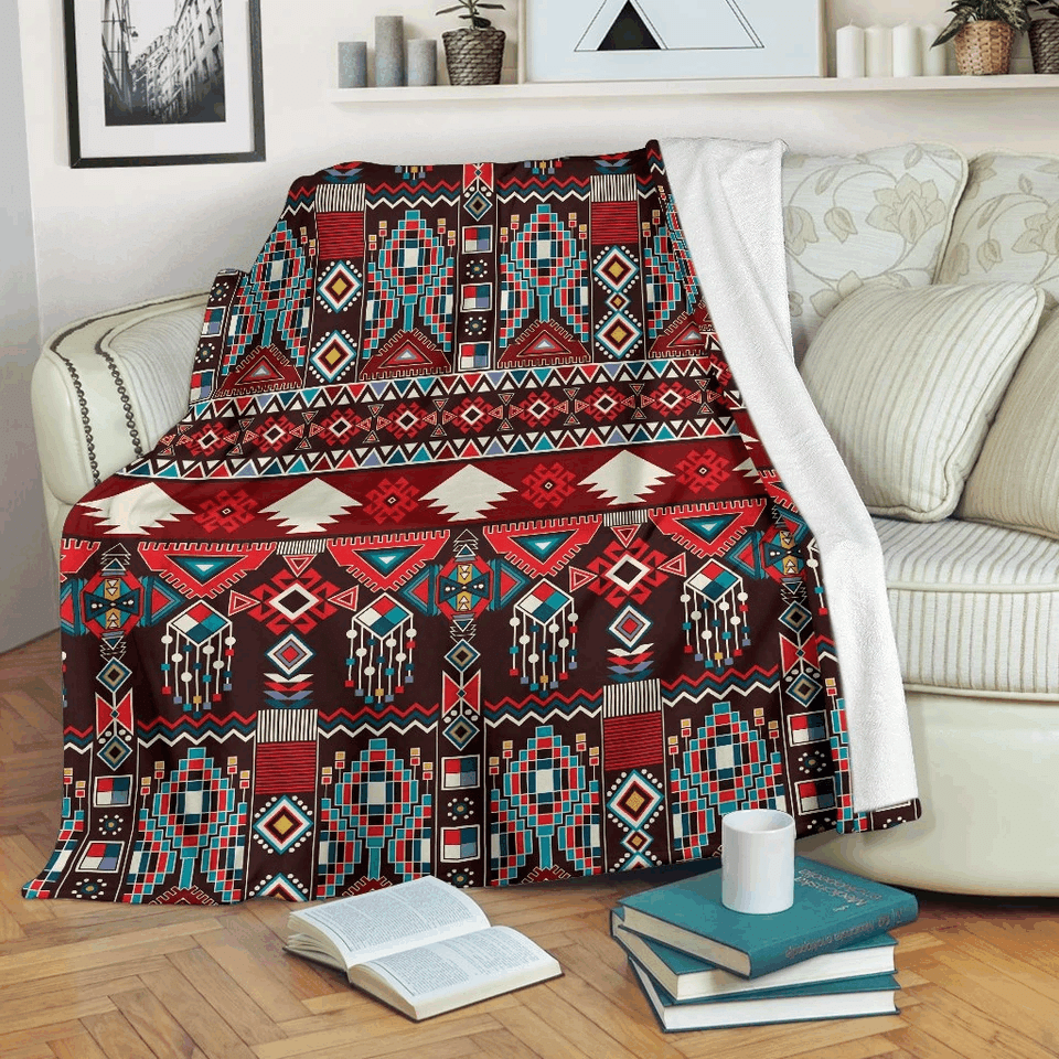 Native American Sherpa Fleece Blanket