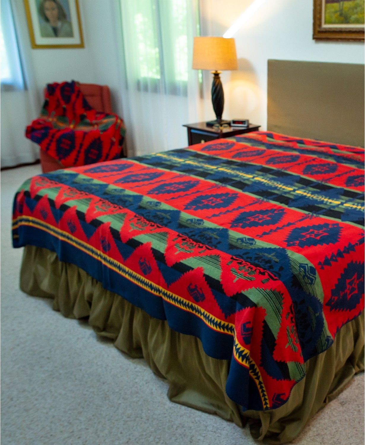 Native American Sherpa Fleece Blanket