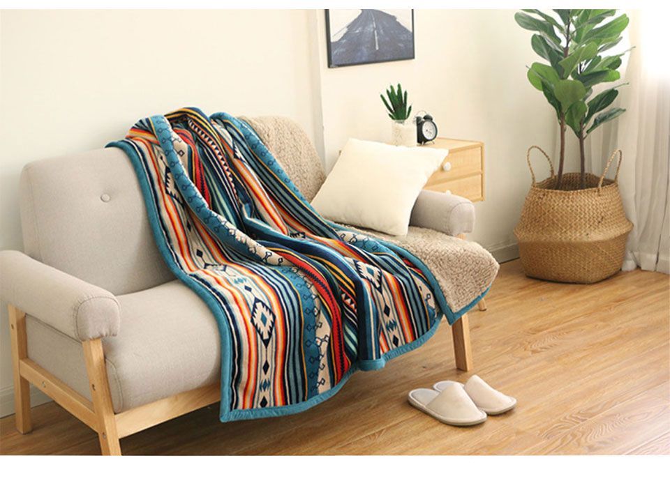 Native American Sherpa Fleece Blanket