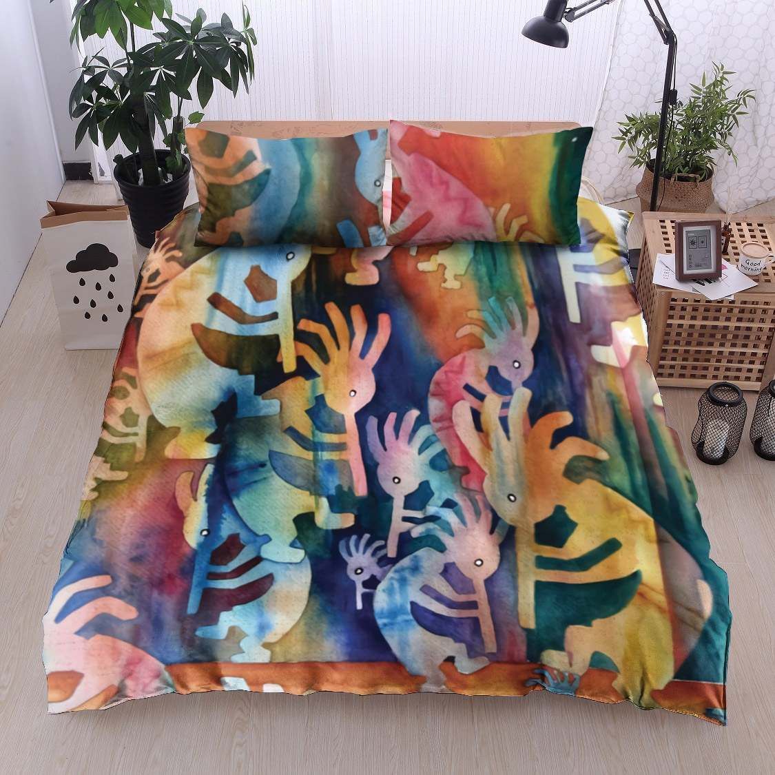 Native American Colorful Kokopelli  Bedding Set