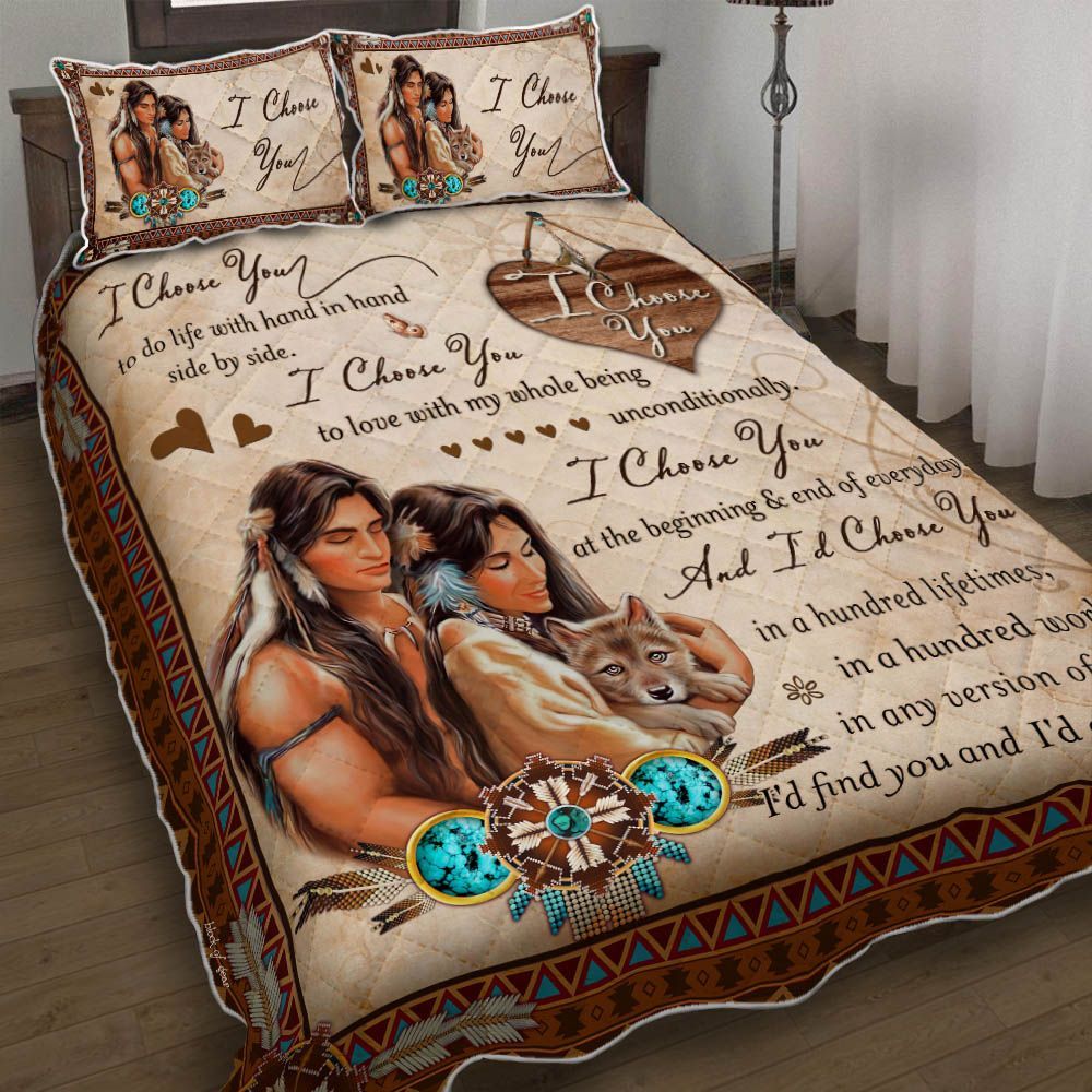 Native American Couple I Choose You Bedding Set