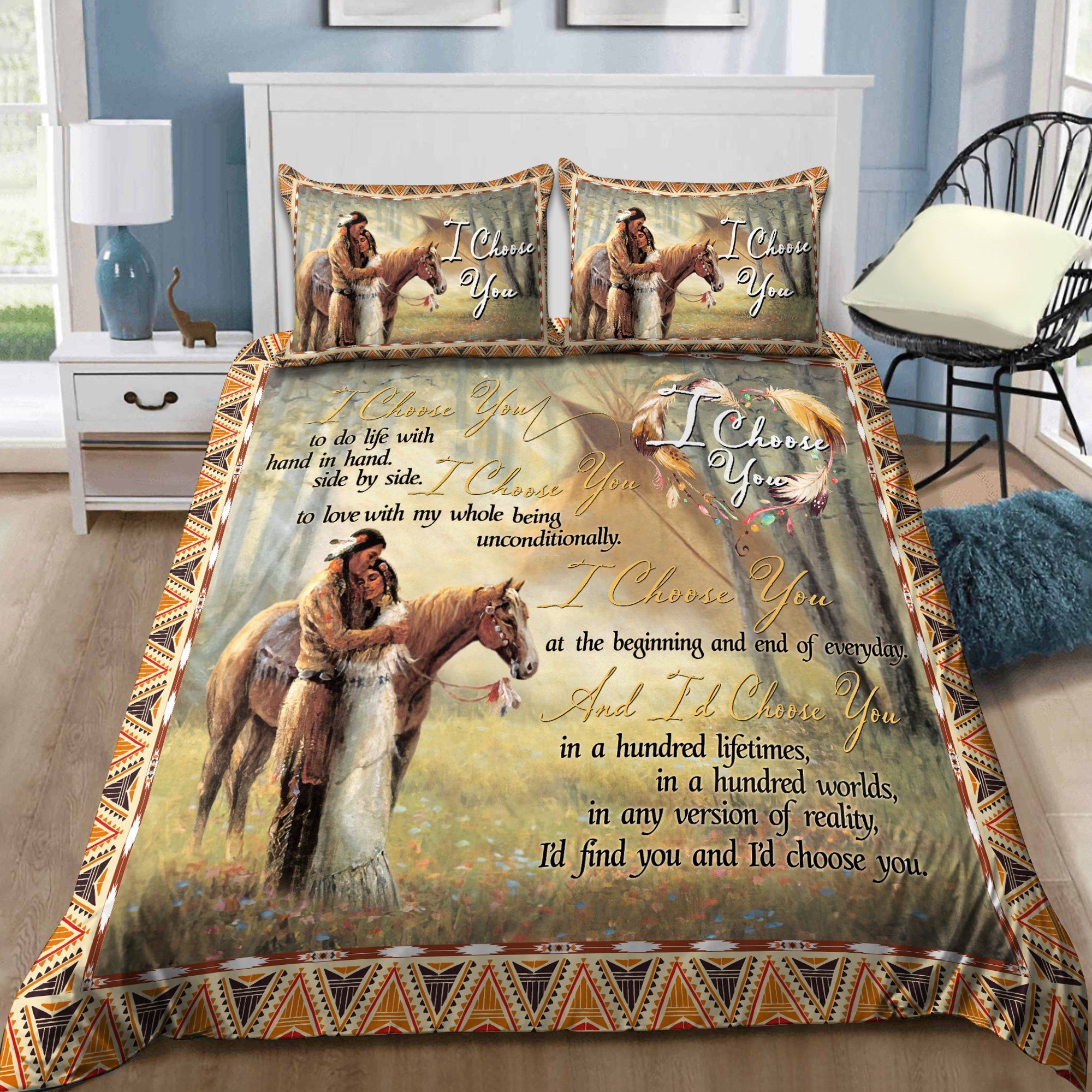 Native American Couple Bedding Set