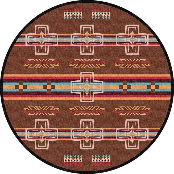 Native American Cross Round Carpet