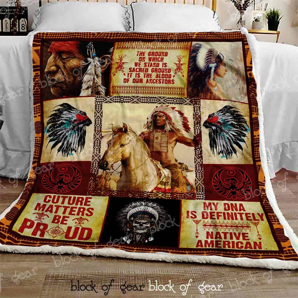 Native American Culture Matters Be Proud Sherpa Fleece Blanket