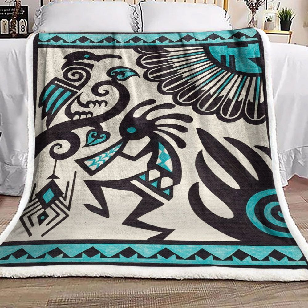 Native American Sherpa Fleece Blanket