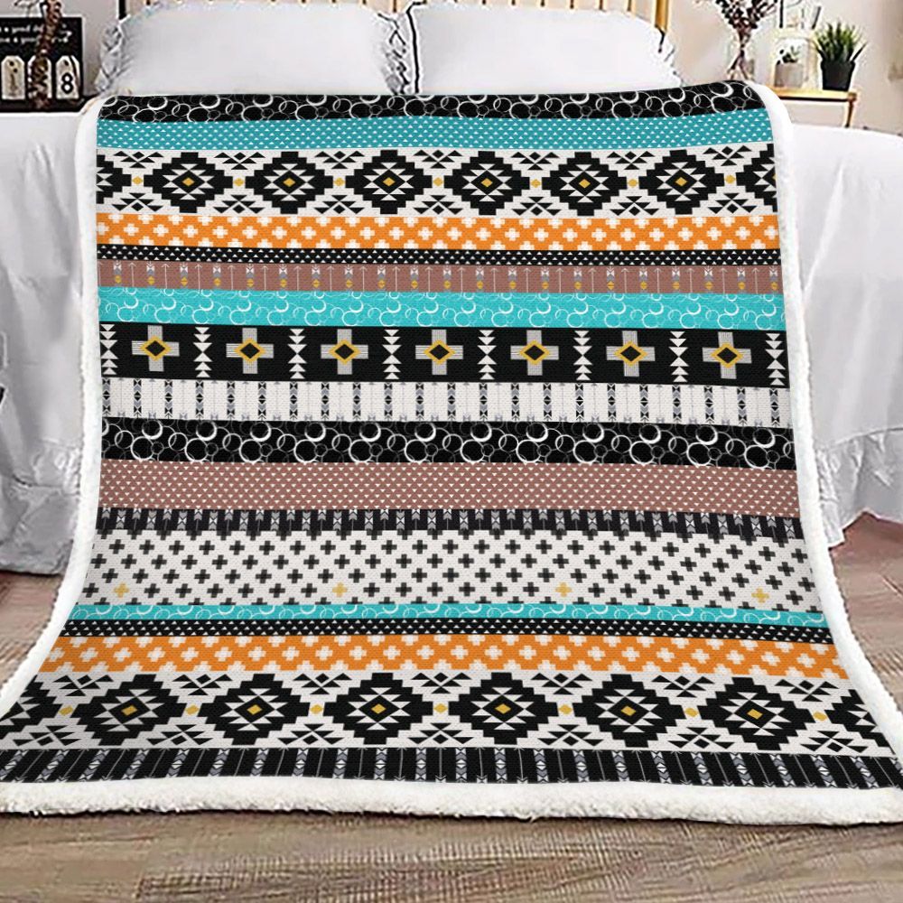 Native American Sherpa Fleece Blanket