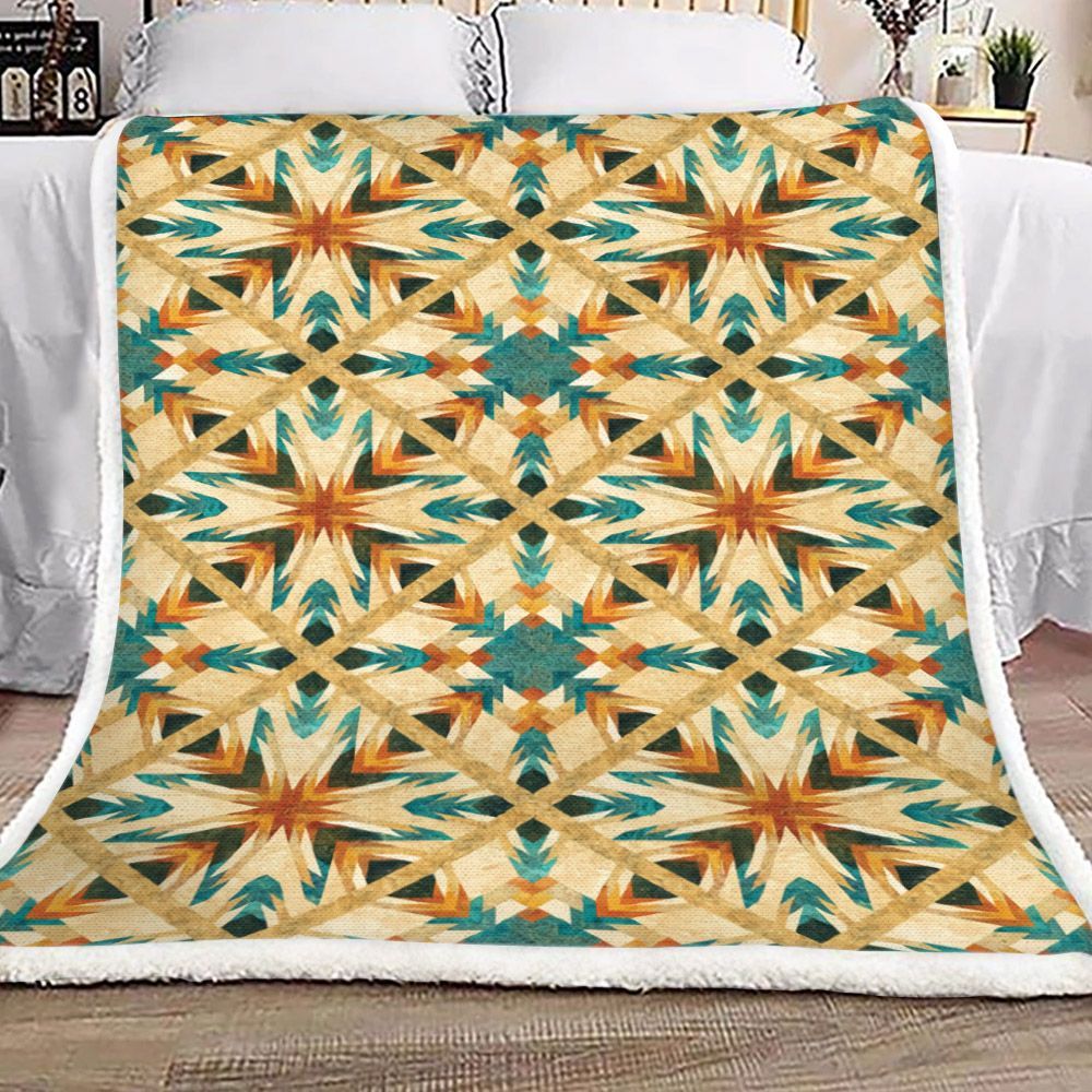 Native American Sherpa Fleece Blanket