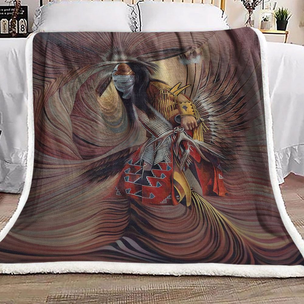 Native American Sherpa Fleece Blanket