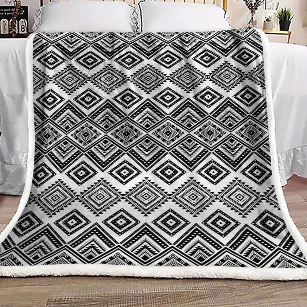 Native American Sherpa Fleece Blanket