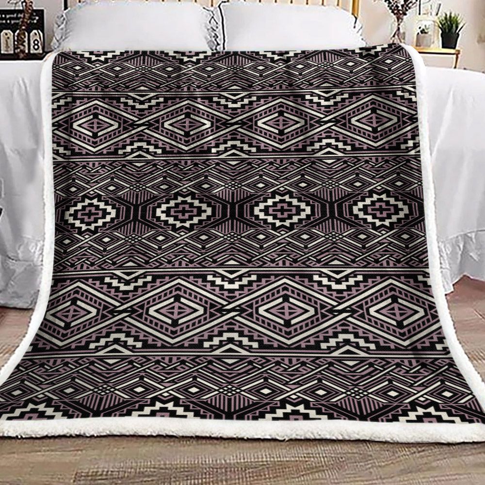 Native American Sherpa Fleece Blanket