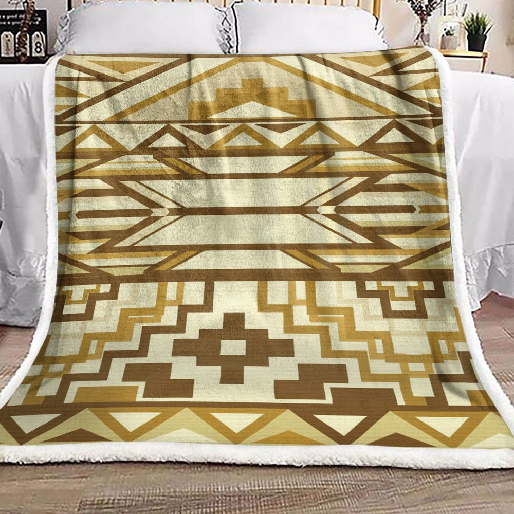 Native American Sherpa Fleece Blanket