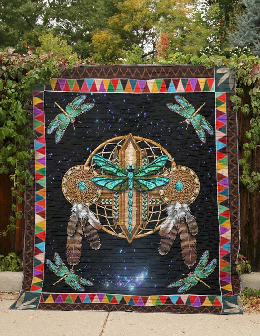 Native American Dragonfly CLT190665 Quilt Blanket