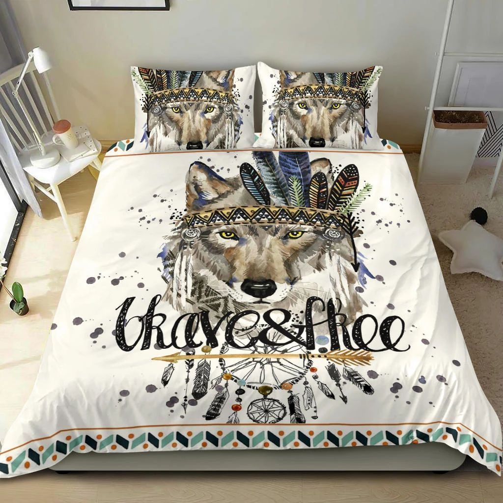 Native American Dreamcatcher Wolf Bedding Set