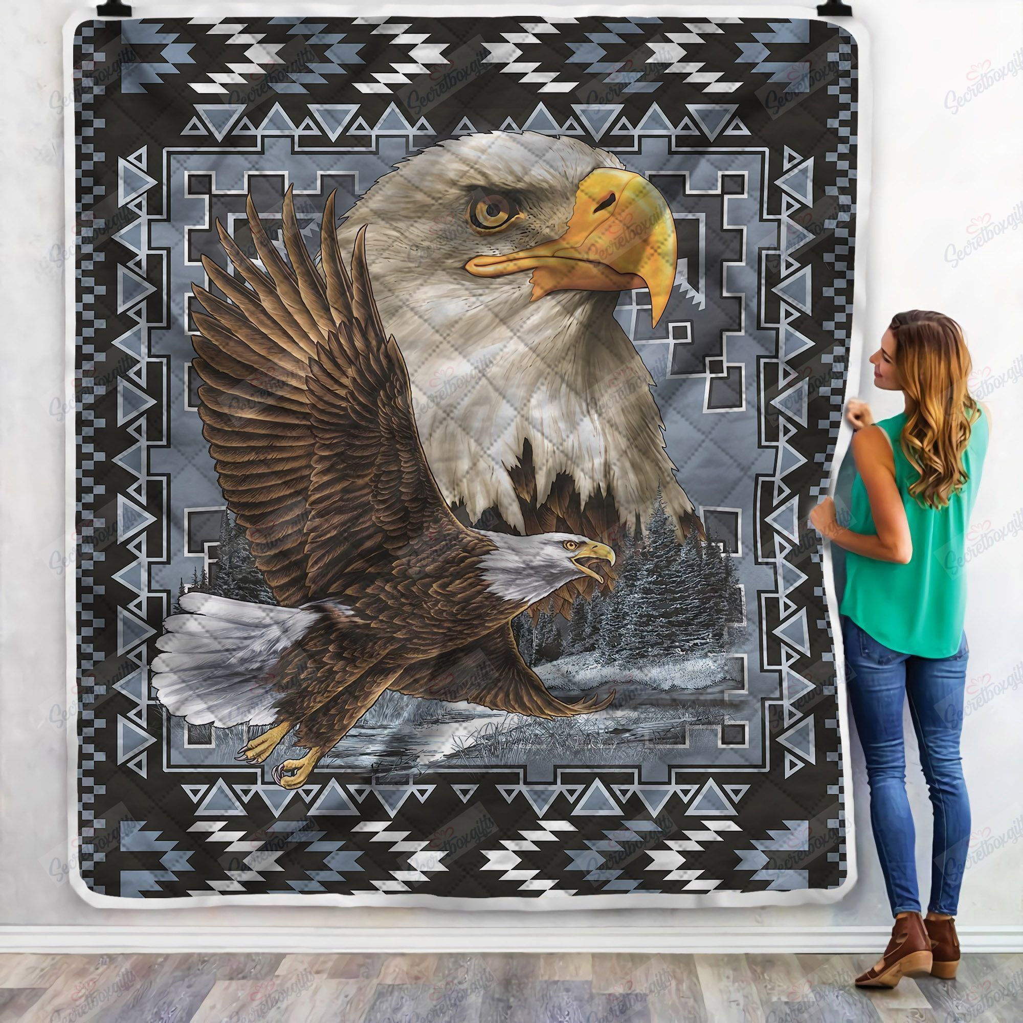Native American Eagle Fleece Blanket