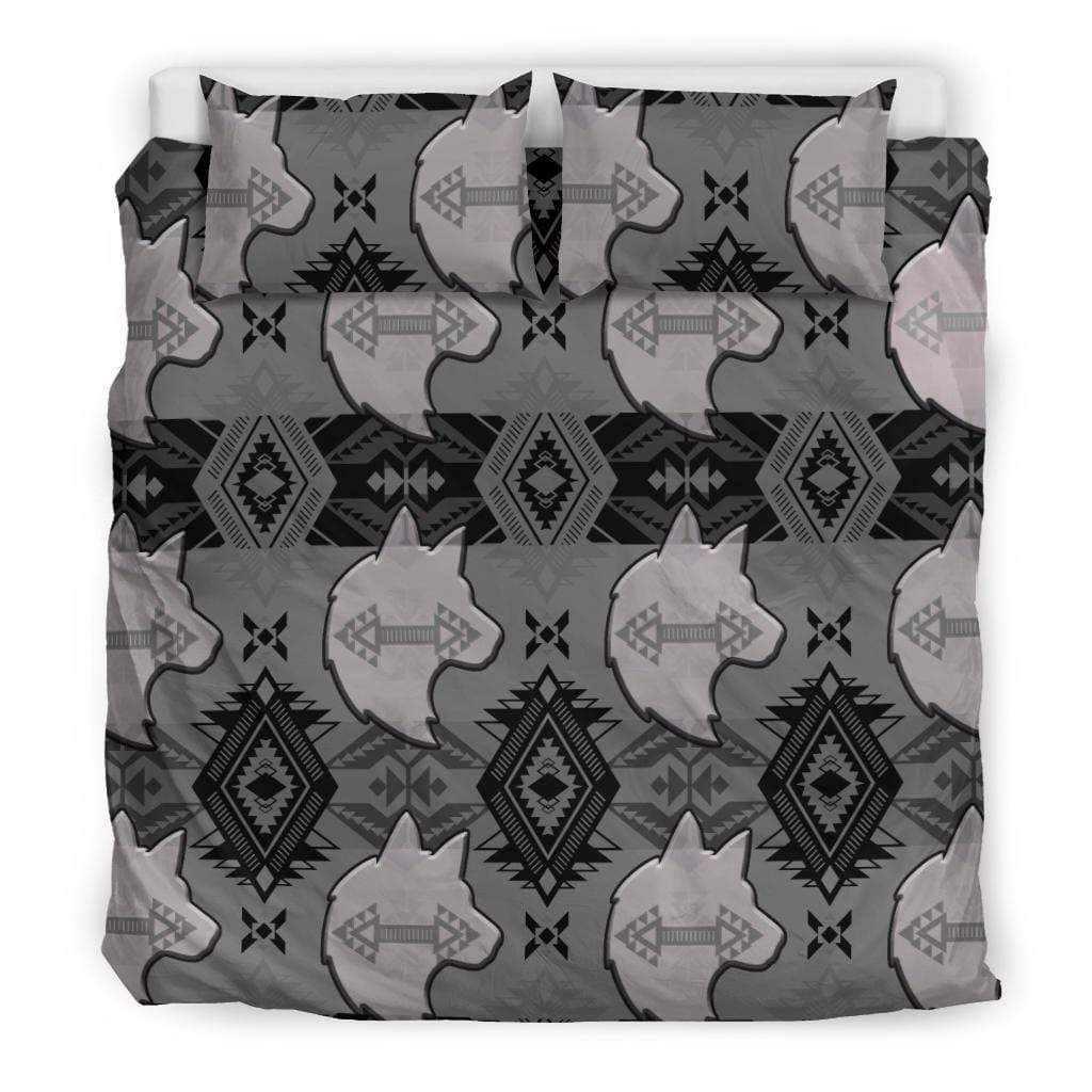 Native American Gray Wolf Bedding Set