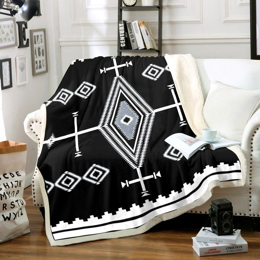Native American Sherpa Fleece Blanket