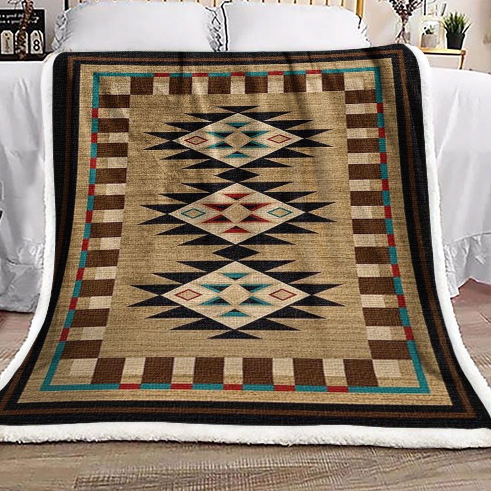 Native American Sherpa Fleece Blanket