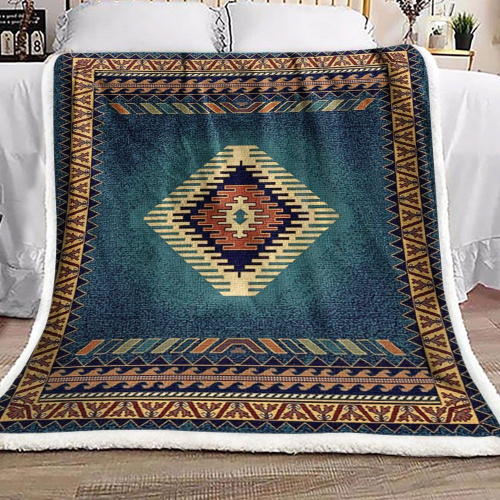 Native American Sherpa Fleece Blanket