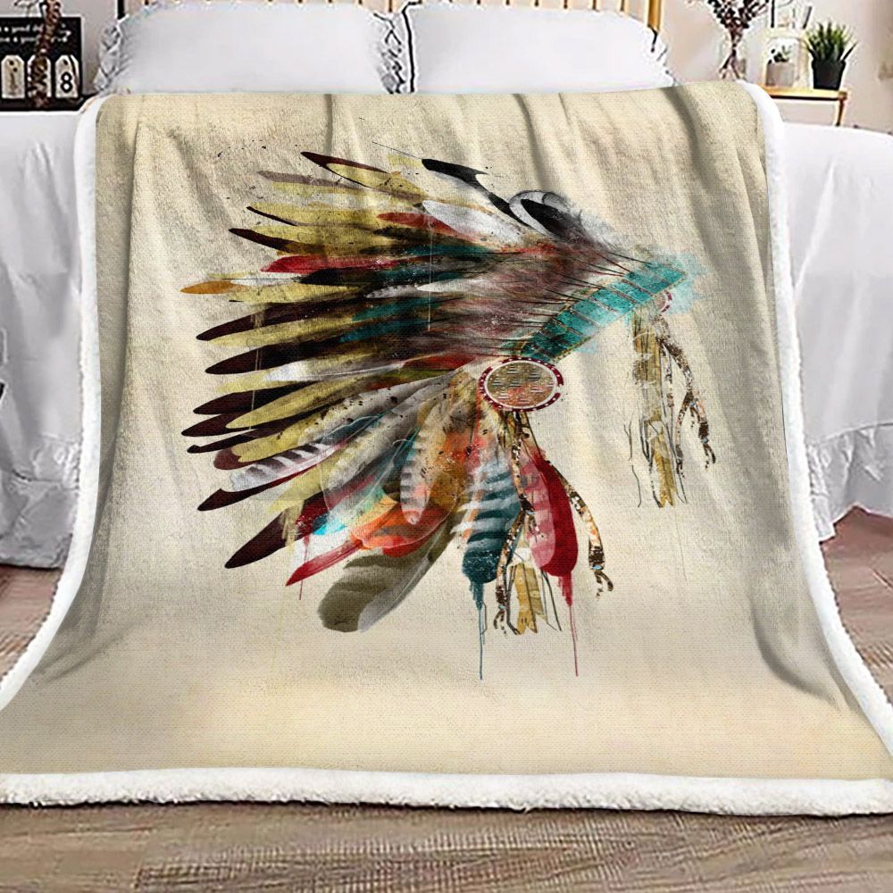 Native American Sherpa Fleece Blanket